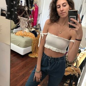 BLUE LIFE off the shoulder crop top